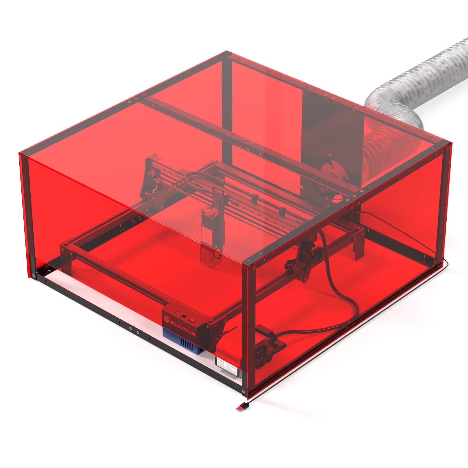 SCULPFUN Official Laser Engraving Machine Enclosure Smoke Exhaust Box -  720x720x360mm