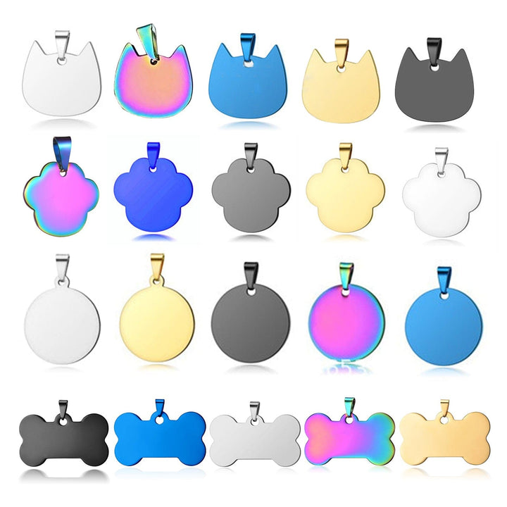 20 Pcs Pet Blank Metal Tags