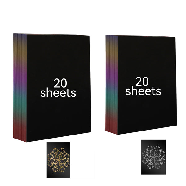 40 Sheets A4 Gold Silver Scratch Paper Crafts Scratch Arts Painting Drawing Paper Gifts