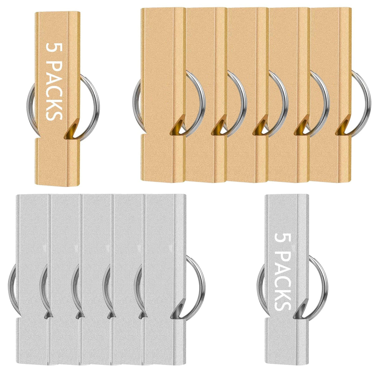 10 Packs Gold and Silver Emergency Whistle