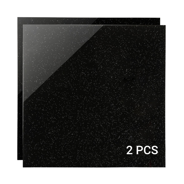 2pcs Glitter Acrylic Sheet 12"x12” 1/8” Thick 3mm Plexiglass Board for Sign Laser Cutting