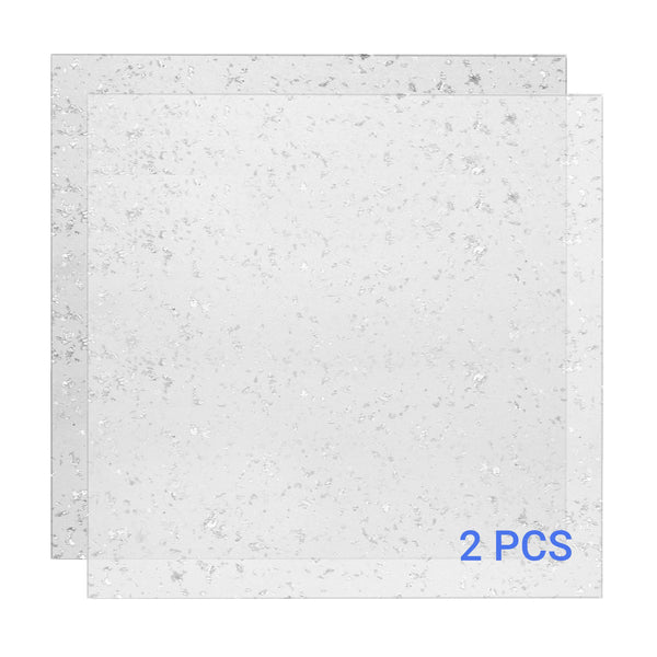 2pcs Glitter Clear Acrylic Sheets 12"x12” 1/8” Thick Plexiglass Board for Signs