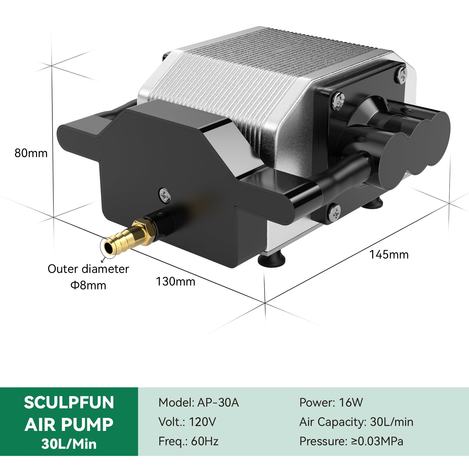 SCULPFUN 30L/Min Air Pump Air Compressor for Laser Engraving Machine