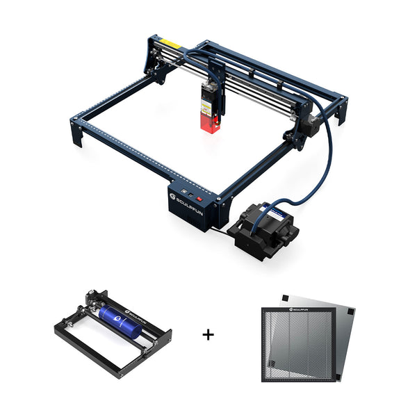 SCULPFUN S30: 5W Laser Engraver + Rotary Roller + 40*40cm Honeycomb Panel